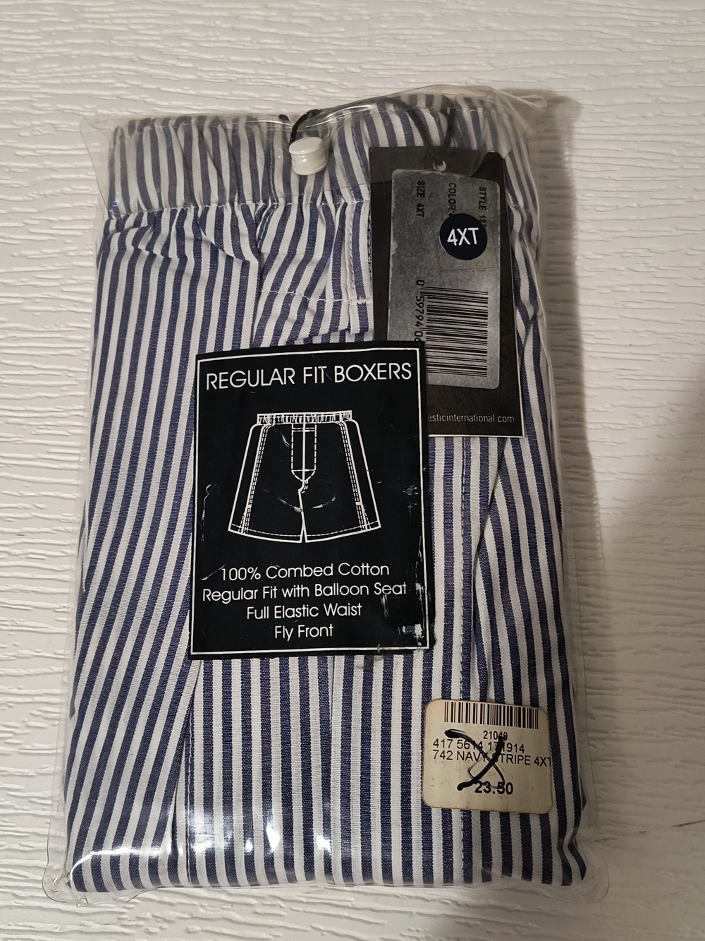 boxercraft Navy and White Striped Regular Fit Boxers